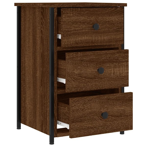 vidaXL Sängbord 2 st brun ek 40x36x60 cm konstruerat trä Brun