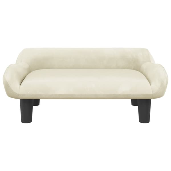 vidaXL Barnsoffa gräddvit 70x40x24 cm sammet Kräm