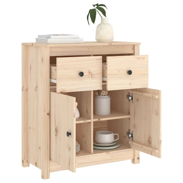 vidaXL Skänk 70x35x80 cm massiv furu Brun
