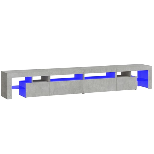 vidaXL Tv-bänk med LED-belysning betonggrå 260x36,5x40 cm Grå