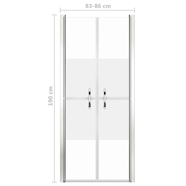 vidaXL Duschdörr halvfrostad ESG 86x190 cm Silver