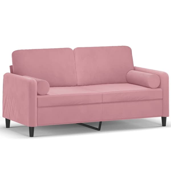 vidaXL 2-sitssoffa med prydnadskuddar rosa 140 cm sammet Rosa