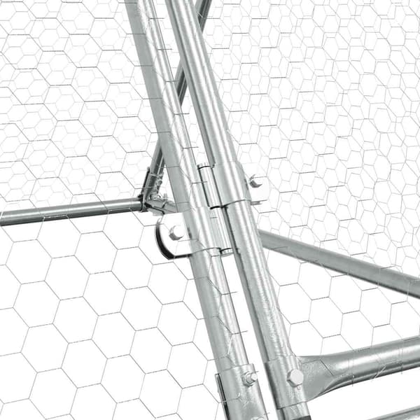 vidaXL Hönsbur silver 400x105x91 cm galvaniserat stål Silver