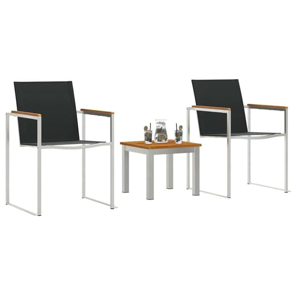 vidaXL Trädgårdsmöbelset 3 st Brun och svart Brun