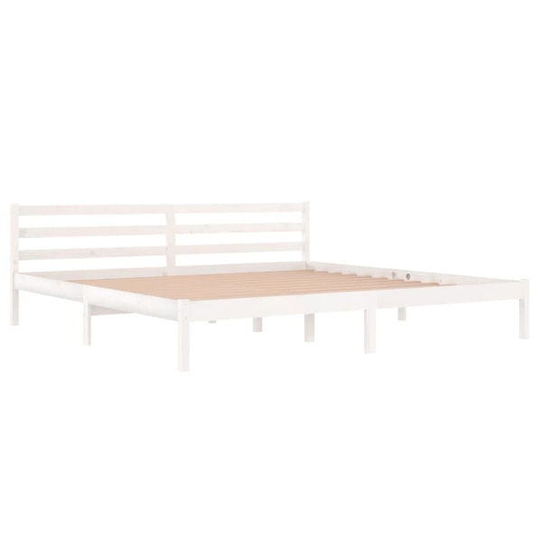 vidaXL Sängram massiv furu 200x200 cm vit Vit