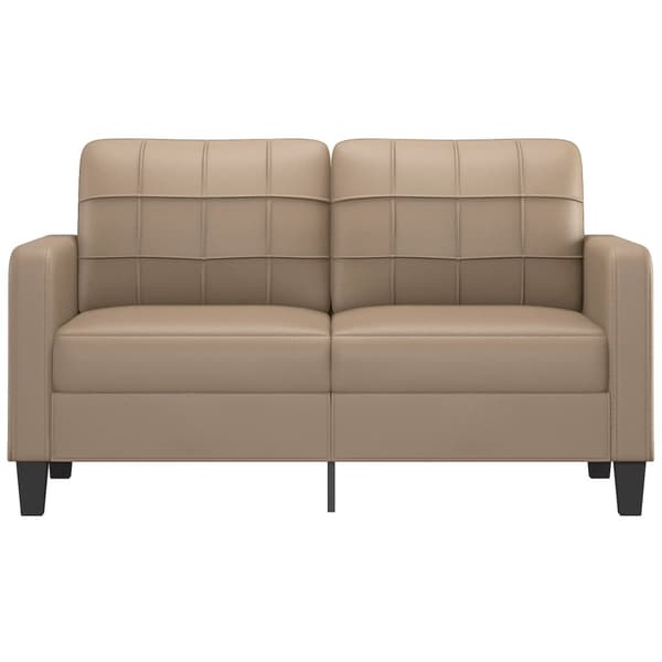vidaXL 2-sitssoffa cappuccino 140 cm konstläder Brun