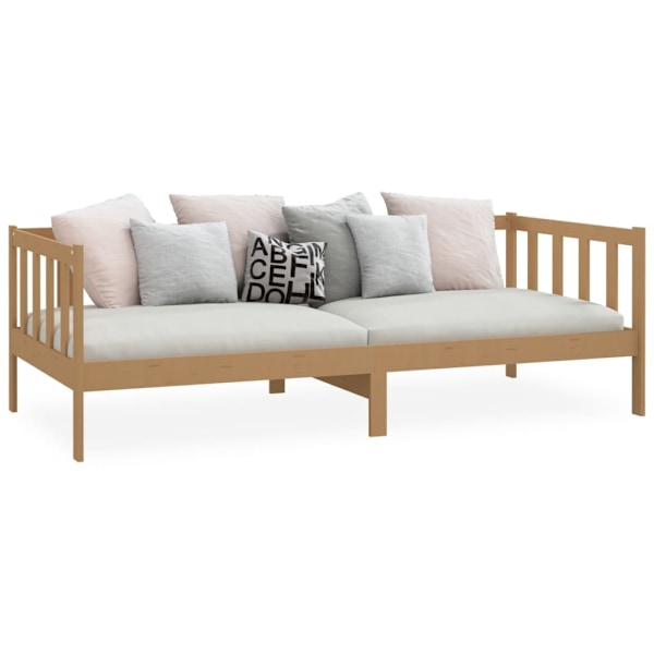 vidaXL Dagbädd honungsbrun massiv furu 90x200 cm Brun
