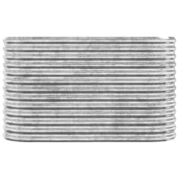 vidaXL Odlingslåda pulverlackerat stål 114x40x68 cm silver Silver