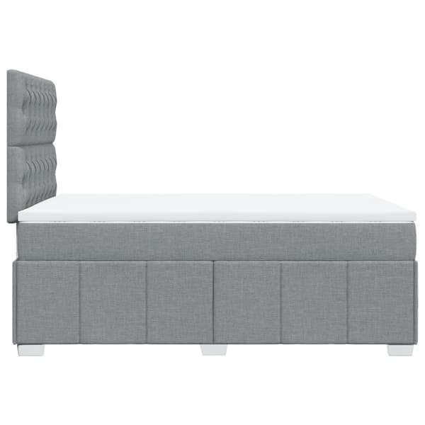 vidaXL Ramsäng med madrass ljusgrå 120x200 cm tyg Grå