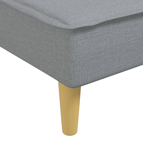 vidaXL L-formad bäddsoffa ljusgrå 255x140x70 cm tyg Grå