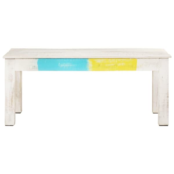 vidaXL Soffbord vit 110x60x45 cm massivt mangoträ Vit