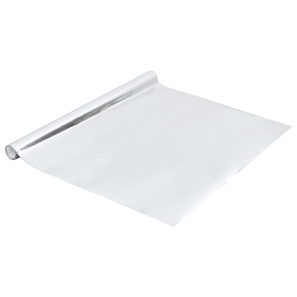 vidaXL Dekorplast silver högglans 500x90 cm PVC Silver