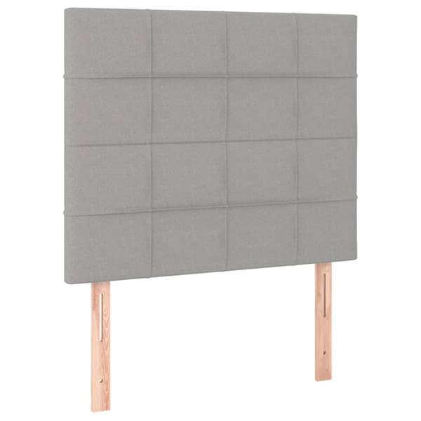 vidaXL Sänggavel LED ljusgrå 90x5x118/128 cm tyg Grå