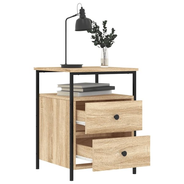 vidaXL Sängbord sonoma-ek 44x45x60 cm konstruerat trä Brun