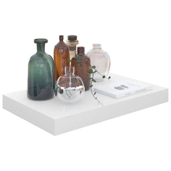 vidaXL Svävande vägghyllor 2 st vit högglans 40x23x3,8 cm MDF Vit