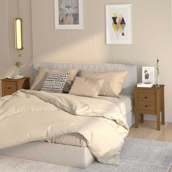 vidaXL Sängbord 2 st honungsbrun 40x35x61,5 cm massiv furu Brun