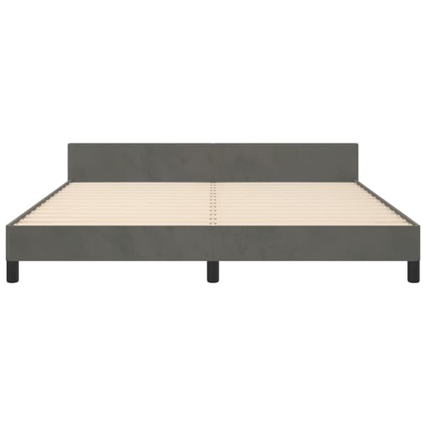 vidaXL Sängram med huvudgavel mörkgrå 180x200 cm sammet Grå