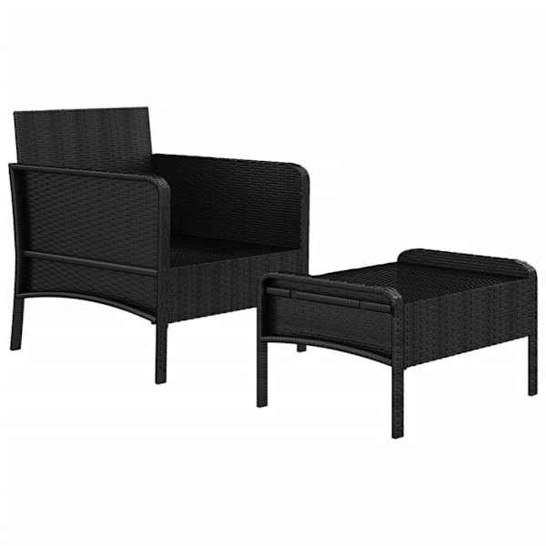 vidaXL Loungegrupp med dynor 2 delar svart konstrotting Svart