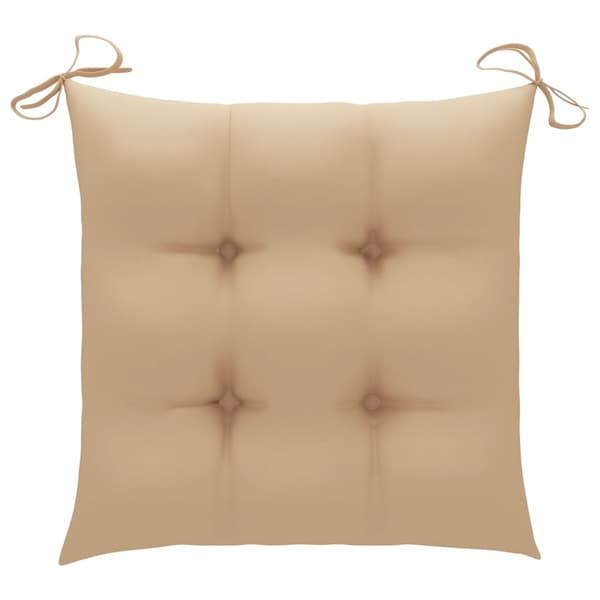 vidaXL Trädgårdsstolar 2 st med beige dynor massiv teak Beige