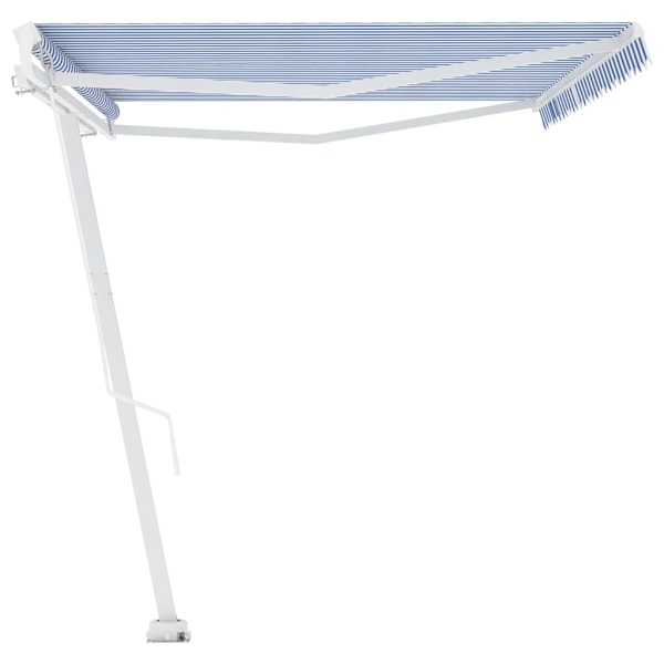 vidaXL Fristående markis manuellt infällbar 500x350 cm blå/vit Blå