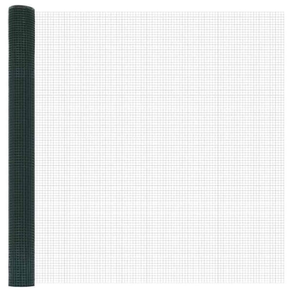 vidaXL Utomhus Svetsat Trådstängsel Markfäste 10 x 1,5 m Grön Mesh Grön