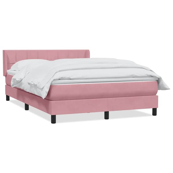 vidaXL Ramsäng med madrass rosa 160x210 cm sammet Rosa