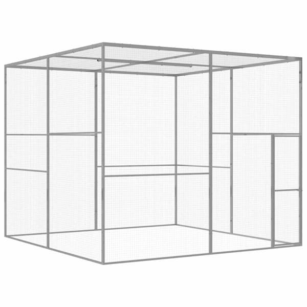 vidaXL Kattbur 3x3x2,5 m galvaniserat stål Silver