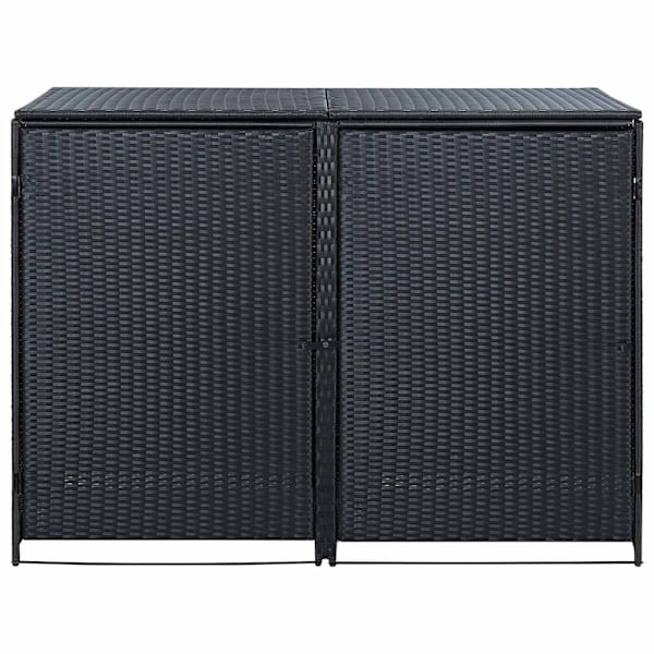 vidaXL Skjul för 2 soptunnor konstrotting 148x80x111 cm svart Svart