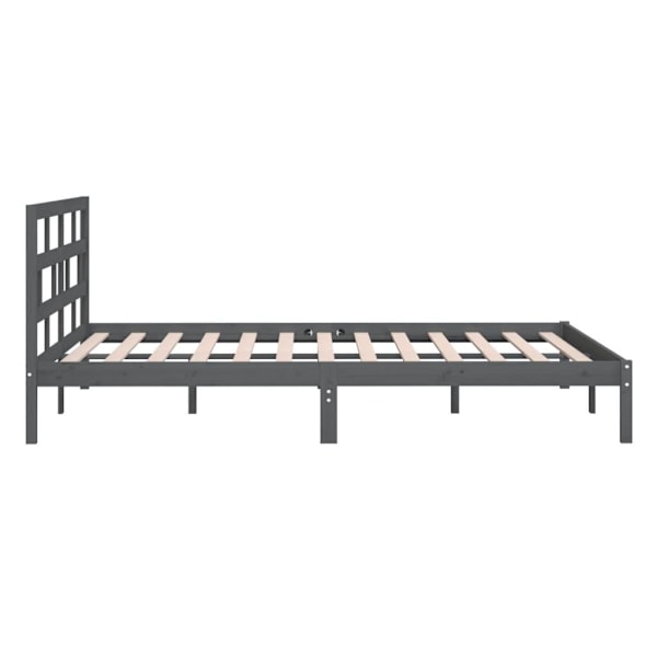 vidaXL Sängram grå massiv furu 140x190 cm Grå