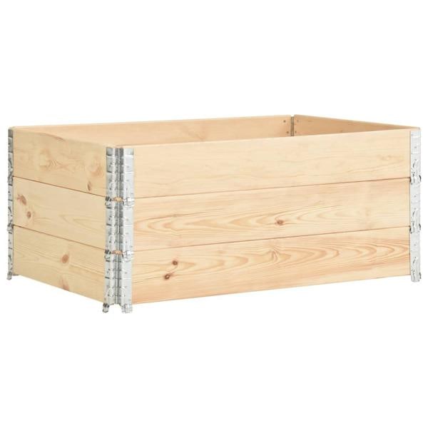 vidaXL Pallkrage 3 st 100x150 cm massiv furu Brun