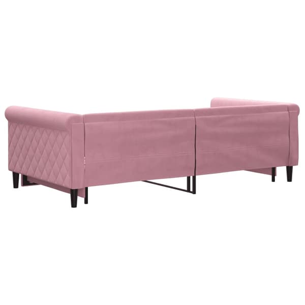 vidaXL Dagbädd utdragbar rosa 100x200 cm sammet Rosa
