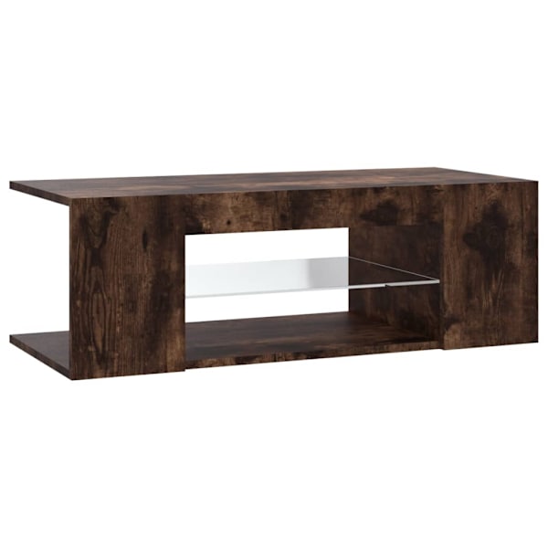 vidaXL Tv-bänk med LED-belysning rökfärgad ek 90x39x30 cm Brun