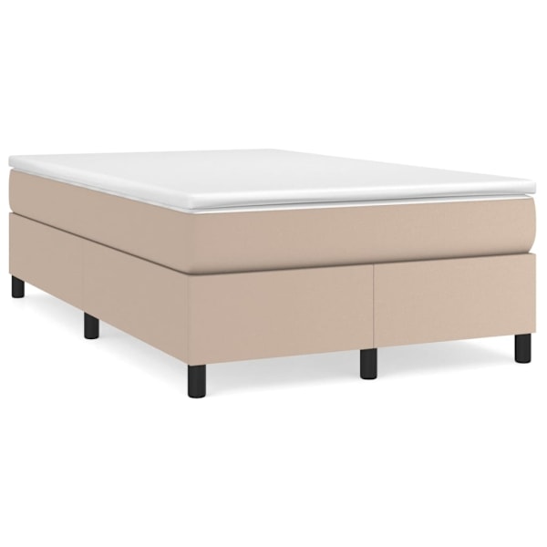 vidaXL Ramsäng med bäddmadrass cappuccino 120x200 cm konstläder Brun