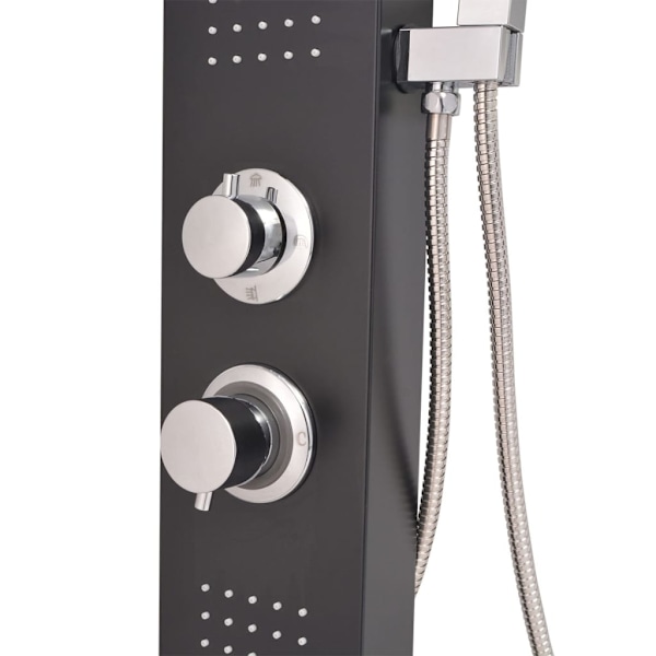 vidaXL Duschpanelsystem aluminium matt svart Svart