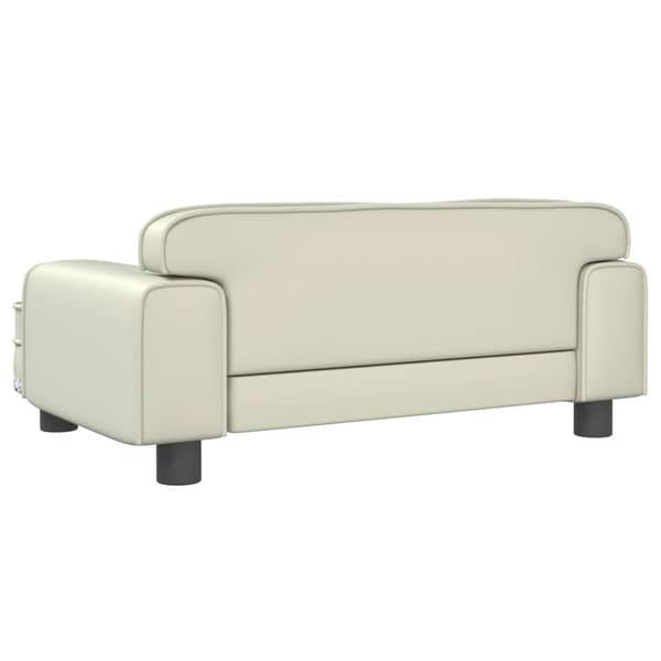 vidaXL Barnsoffa gräddvit 70x45x30 cm konstläder Kräm
