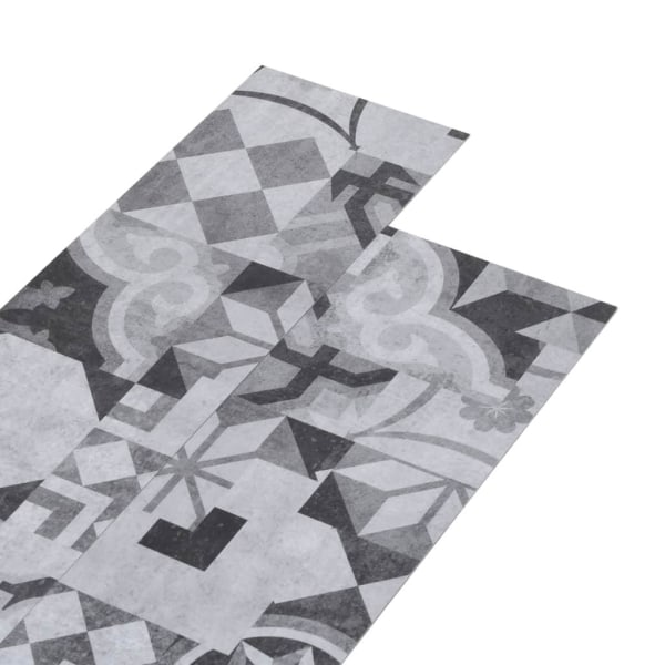 vidaXL PVC-golvbrädor 5,02 m² självhäftande 2 mm grått mönster grå