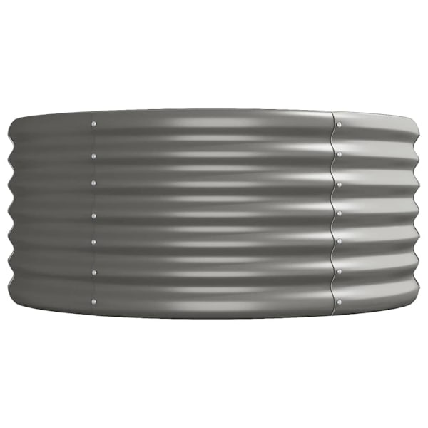 vidaXL Odlingslåda pulverlackerat stål 296x80x36 cm grå Grå
