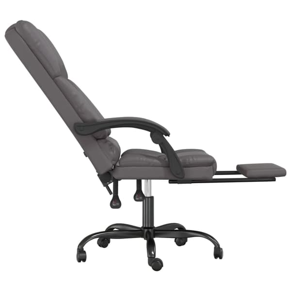 vidaXL Kontorsstol med massage grå konstläder Grå