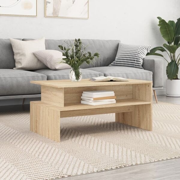 vidaXL Soffbord sonoma-ek 90x55x42,5 cm konstruerat trä Brun