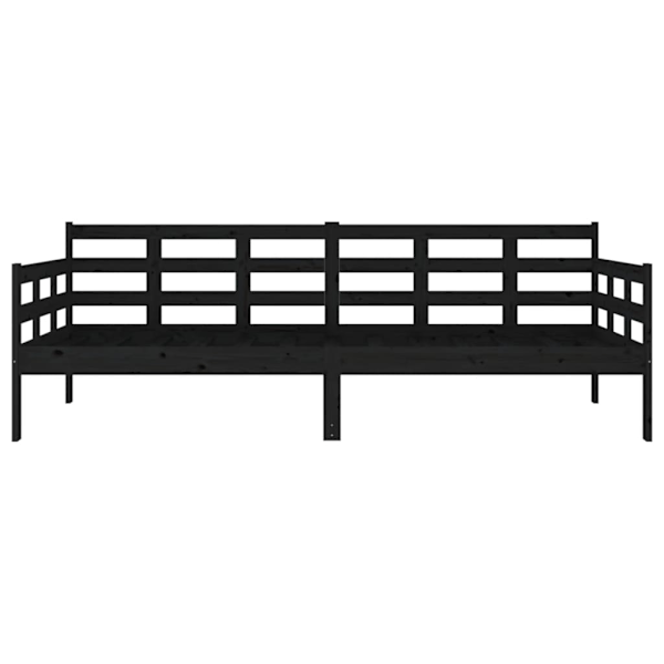 vidaXL Dagbädd svart 90x200 cm massiv furu Svart