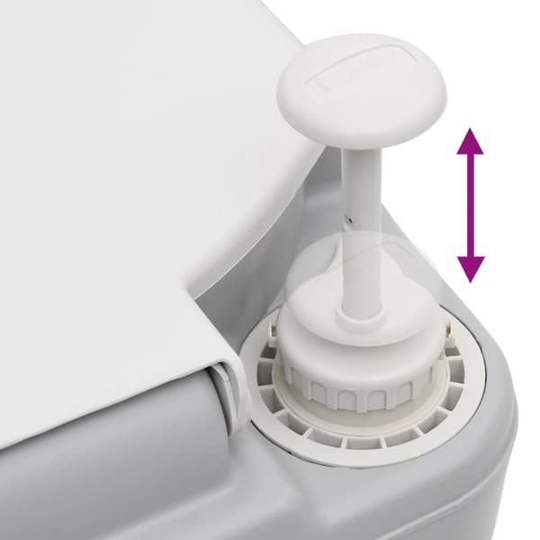 vidaXL Bärbar campingtoalett grå och vit 22+12 L HDPE