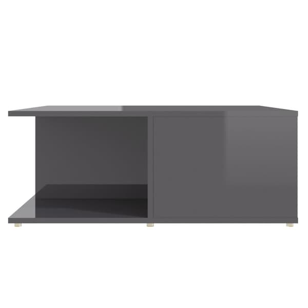 vidaXL Soffbord grå högglans 80x80x31 cm konstruerat trä grå