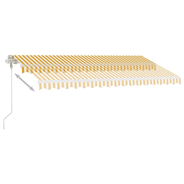 vidaXL Automatisk markis med vindsensor & LED 400x300 cm gul/vit Gul