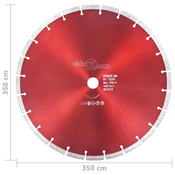 vidaXL Diamantklinga stål 350 mm