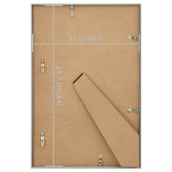 vidaXL Fotoramar 3 st för bord silver 21x29,7cm MDF Silver