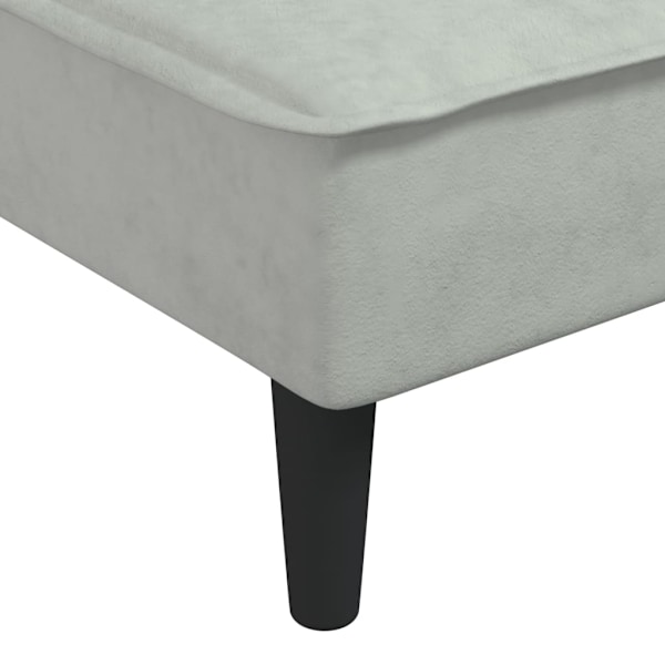 vidaXL L-formad bäddsoffa ljusgrå 255x140x70 cm sammet Grå