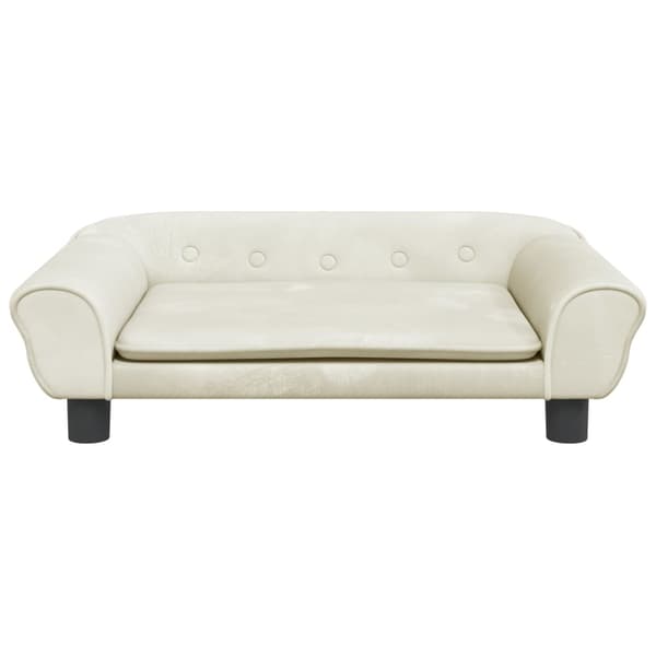 vidaXL Barnsoffa gräddvit 70x45x26 cm sammet Kräm