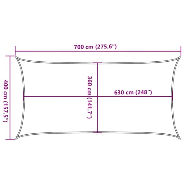 vidaXL Solsegel 160 g/m² rektangulär blå 4x7 m HDPE Blå