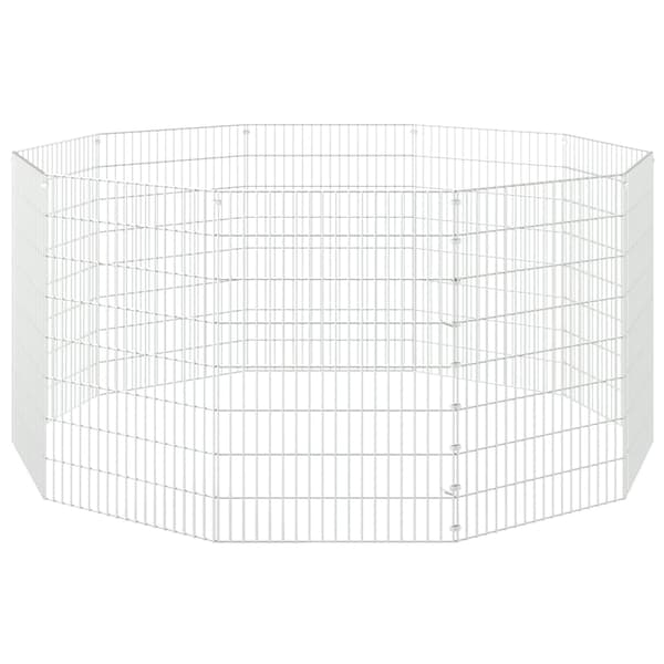 vidaXL Husdjursbur 10-panel 54x80 cm galvaniserat järn Silver