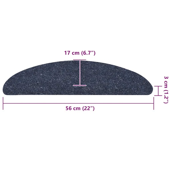 vidaXL Trappstegsmattor självhäftande 5 st blå 56x17x3 cm brodyr Blå